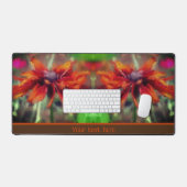 Orange Black Mit Augen Susan Blume Personalisiert Schreibtischunterlage (Tastatur & Maus)