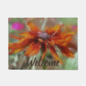 Orange Black Mit Augen Susan Blume Willkommen Fußmatte (Vorderseite)