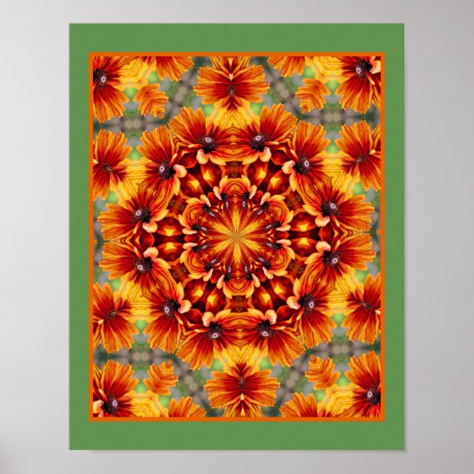 Orange Black Mit Augen Susan Daisy Abstrakt Poster (Vorne)