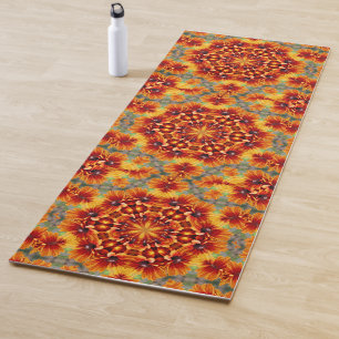 Orange Black Mit Augen Susan Daisy Abstrakt Yogamatte