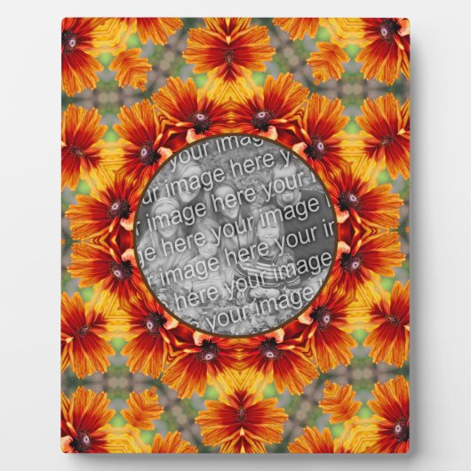 Orange Black Mit Augen Susan Daisy Fügen Sie Ihr F Fotoplatte (Vorderseite)