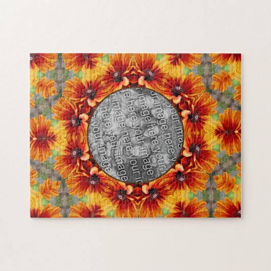 Orange Black Mit Augen Susan Daisy Fügen Sie Ihr F Puzzle (Horizontal)