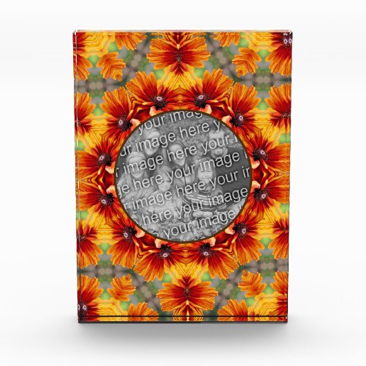 Orange Black Mit Augen Susan Daisy Fügen Sie Ihre Fotoblock (Vorderseite)