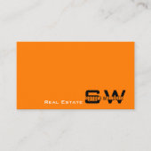 Orange Black Modern mit Monogram Simple Visitenkarte (Vorderseite)