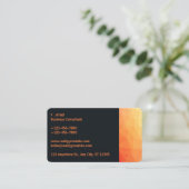 Orange & Black Modern Visitenkarte (Stehend Vorderseite)