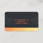 Orange & Black Modern Visitenkarte (Rückseite)