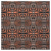 Orange & Black Mosaic Op Art Geometric Muster Stoff (Muster)