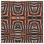 Orange & Black Mosaic Op Art Geometric Muster Stoff (Nahaufnahme)