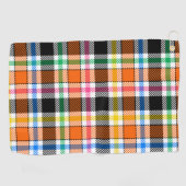 Orange Black Multicolor Flannel Kariert Tartan Golfhandtuch (Horizontal)