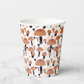 Orange Black Mushroom Fly Agarious Herbst Herbst Pappbecher (Rückseite)