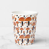 Orange Black Mushroom Fly Agarious Herbst Herbst Pappbecher (Rechts)