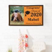 Orange Black One Foto Class of 2024 Abschluss Banner (Insitu)