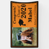 Orange Black One Foto Class of 2024 Abschluss Banner (Vertikal)