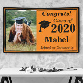 Orange Black One Foto Class of 2024 Abschluss Banner