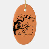 Orange & Black Owl Halloween Ornament (Rechts)