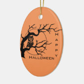 Orange & Black Owl Halloween Ornament (Links)