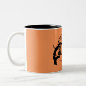 Orange & Black Owl Happy Halloween Tasse (Links)