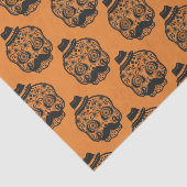 Orange Black Pattern Festivals Skull Halloween-Par Seidenpapier (Ausschnitt)