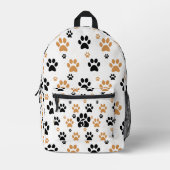Orange Black Paw Print Pattern Bedruckter Rucksack (Vorderseite)