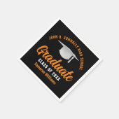 Orange Black Personalisiert 2025 Graduate Party Serviette (Ecke)