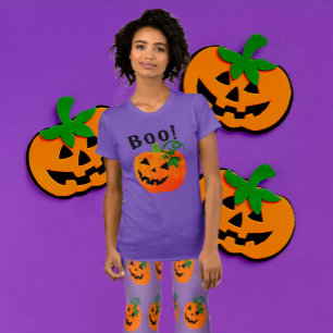 Orange Black Personalisiert Kürbislaterne Boo T-Shirt