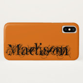 Orange Black Personalisiert Own Name Halloween Case-Mate iPhone Hülle (Rückseite (Horizontal))