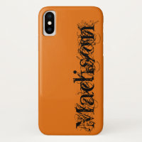 Orange Black Personalisiert Own Name Halloween