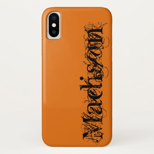 Orange Black Personalisiert Own Name Halloween Case-Mate iPhone Hülle (Rückseite)