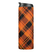 Orange Black Plaid Halloween Thermal Tumbler Thermosbecher (Nach rechts gedreht)