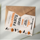 Orange Black Playful Halloween Party Invitation Einladung