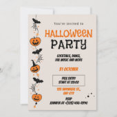 Orange Black Playful Halloween Party Invitation Einladung (Vorderseite)