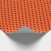 Orange & Black Polka Dots Geschenkpapier (Ecke)