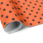 Orange & Black Polka Dots Geschenkpapier (Rolleneckpunkt)