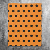 Orange Black Polka Dots Pattern Fleecedecke