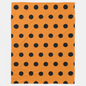 Orange Black Polka Dots Pattern Fleecedecke (Vorderseite)