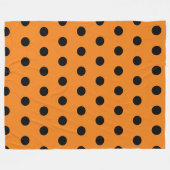 Orange Black Polka Dots Pattern Fleecedecke (Vorderseite (Horizontal))