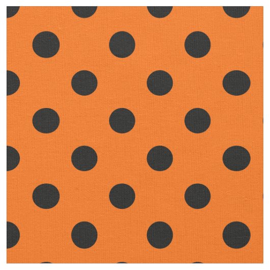 Orange Black Polka Dots Textile Stoff (Nahaufnahme)