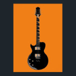 Orange Black Pop Art Electric Gitarre Poster<br><div class="desc">Musikinstrumente Graphic Designs Bilder</div>