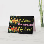 Orange Black Poppy Herzlichen Glückwunsch Lady Nam Karte (Vorderseite)