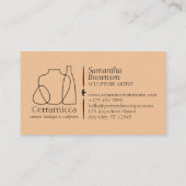 Orange Black Pottery Vase Keramik Care Instruction Visitenkarte (Rückseite)