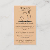 Orange Black Pottery Vase Keramik Care Instruction Visitenkarte (Vorderseite)