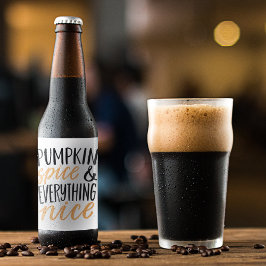 Orange & Black Pumpkin Gewürz-Erntedank Angebot Bierflaschenetikett