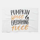 Orange & Black Pumpkin Gewürz-Erntedank Angebot Geschirrtuch (Horizontal)