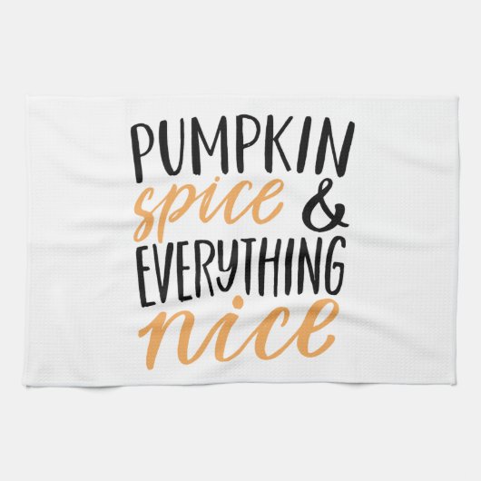 Orange & Black Pumpkin Gewürz-Erntedank Angebot Geschirrtuch (Horizontal)