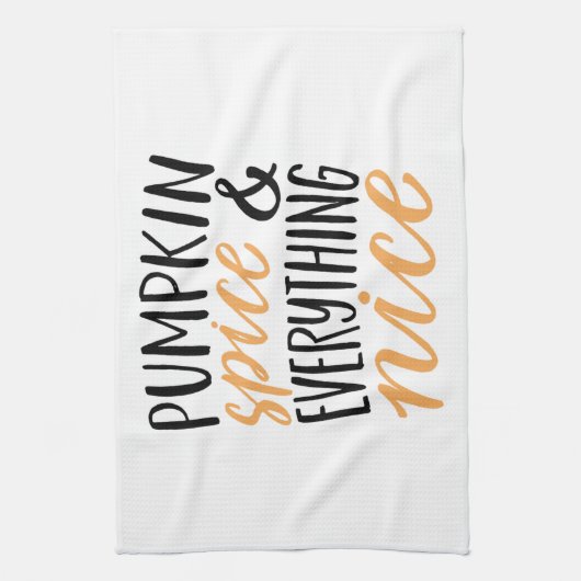 Orange & Black Pumpkin Gewürz-Erntedank Angebot Geschirrtuch (Vertikal)