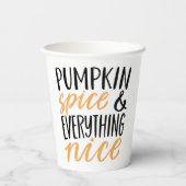 Orange & Black Pumpkin Gewürz-Erntedank Angebot Pappbecher (Rückseite)