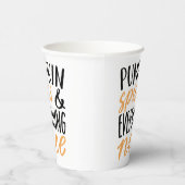 Orange & Black Pumpkin Gewürz-Erntedank Angebot Pappbecher (Rechts)