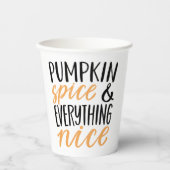 Orange & Black Pumpkin Gewürz-Erntedank Angebot Pappbecher (Vorderseite)