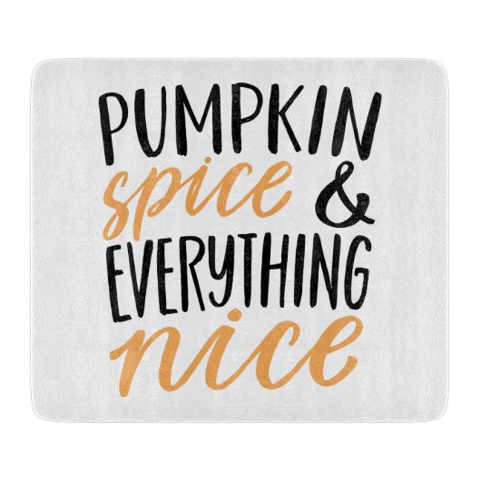 Orange & Black Pumpkin Gewürz-Erntedank Angebot Schneidebrett (Vorderseite)