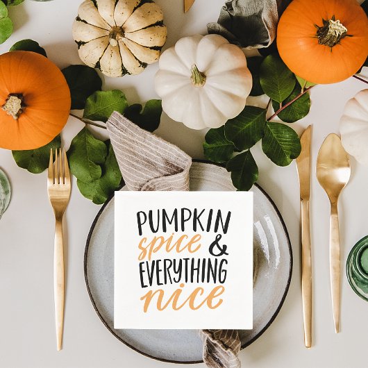 Orange & Black Pumpkin Gewürz-Erntedank Angebot Serviette